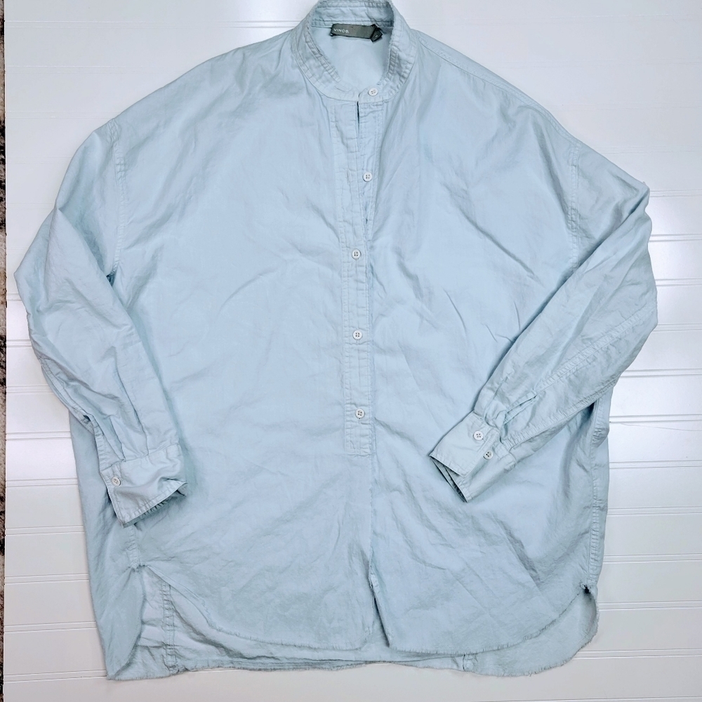 Vince Pale Blue Oversized Blouse Size XS